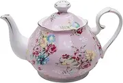 Gracie China Shabby Rose Porcelain Teapot 40-Ounce Pink (35022P-1)