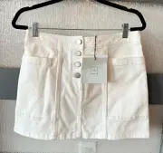 NWT Theory Addison White Denim Mini Skirt 27 $160