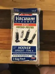 Hoover Vacuum Bags 3 Bags Type A Fits all Hoover Upright Cleaners # 3867