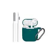 Airpods Case Cover Silicone Protective Case for Apple AirPod 2nd and 1st Generation with Cleaner Kit and Keychain-Green