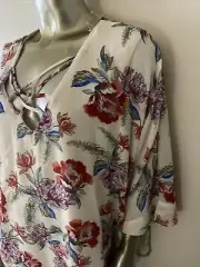 NWT EAST ADELINE Women's 2X Floral Polyester Lined Shirt