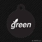 Green Keychain Round with Tab dog engraved many colors go green environmental #3