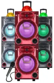 Portable 4000 Watts Peak Power 2x8” Speaker -BLADE208 FREE MICROPHONE