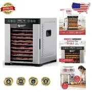 Versatile Jerky & Fruit Dehydrator | 10 Stainless Steel Trays with Timer Control