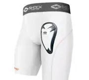 Shock Doctor Core Compression Short With Bioflex Cup, Medium 32-34 Waist, White