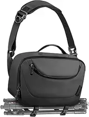 TAAOKA Camera Sling Bag,Waterproof Camera Case with Tripod Holder,Lightweight DSLR/SLR/Mirrorless Camera Bags Crossbody for photographers-Black