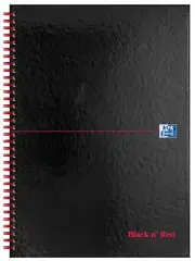 Oxford Black N' Red, A4 Notebook Hardcover, Glossy, Wirebound, Lined, 1 Notebook