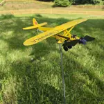 新品新品戶外PIPER J3 CUB 飛機風向標 - 螺旋槳將隨風轉動風車風鈴飾嚴選