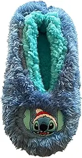 [Disney] Women's Soft Fuzzy Babba Slipper Socks ~ Nightmare Before Christmas ~ Mickey Mouse ~ Stitch ~ Shoe Size 7-9.5 (Blue Stitch, US Footwear Size System, Adult, Women, Numeric Range, Medium, 7, 9.5)