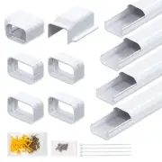 Mini Split Line Set Cover,4" 14Ft Ductless Air Conditioner Decorative Pipe Co...