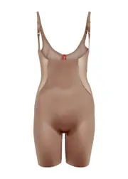 Spanx Open-Bust Mid-Thigh Bodysuit - Beige XL (UK16 / XL)