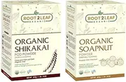 Root2Leaf Organic Pack of 2 Soapnut & Shikakai Powder For Natural Hair Color And Repairs Damage Hair for Men and Women (227 Gms)