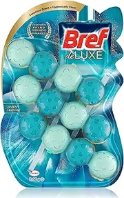Bref Deluxe Disposable Toilet Bowl Cleaner (3x 50g), Hanging Toilet Freshener with Lovely Jasmine Scent to Deep Clean Toilet, Toilet Foaming Cleanser Rim Blocks