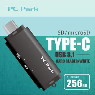 PC Park C300 TYPE-C 讀卡機 USB3.1 黑色 隨插即用