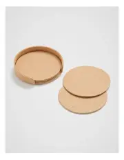 [Fine Day] Leather Coasters 4 Pack in Tan