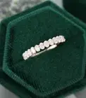 Half Eternity Sterling Silver Moissanite 1.80 CT Oval Shape Anniversary Ring