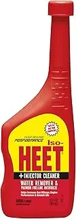 Heet Iso-HEET Water Remover And Premium Fuel Line Antifreeze + Injector Cleaner Helps Increase Gas Mileage Improves Engine Performance Year Round Performance, 12 fl. oz. (28202), Red