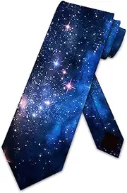 [Three Rooker] Space Ties Mens Outer Space Galaxy Necktie by