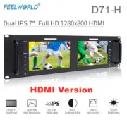 Feelworld D71-H 7" dual HDMI AV 3RU Rack Mount Broadcast Camera Monitor IPS HD