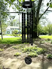 Sympathy Wind Chimes Deep Tone Memorial Loss of a Loved One Medium Black