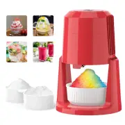 Shaved Ice Snow Cone Machine w/ 2 Molds & Adjustable Blades Red Shaver