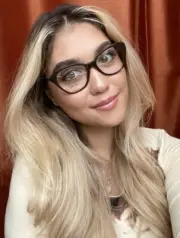 New PRADA VPR 28S DHO-1O1 52mm Brown Cat Eye Women's Eyeglasses Frame