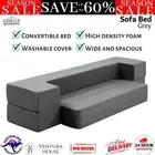 Portable Sofa Bed Folding Mattress Lounger Chair Ottoman Convertible Chair Grey