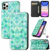 CaseNeo For Apple iPhone 11 Pro Leather Wallet Flip Case With RFID Blocking Credit Card Holder Slots Cover - Emerald