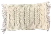 Dolls House Cream Cable Rug or Throw Blanket 1:12 Modern Home Decor Accessory