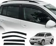 OAD4X4 Weathershields Compatible with Volkswagen Tiguan 2008-2016, Weather Shields Window Visors Wind Deflectors Sun Rain Guard 4PCS Set