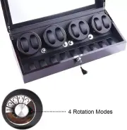 Luxury Automatic Rotation 8 Watch Winder 8+9 Display Box Case Leather Storage