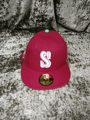 New Era 59FIFTY Seattle Mariners Red 50th All Star Patch Fitted Cap Size 7 1/2