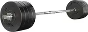 Everfit 88kg Barbell Set, Weight Plates Barbells Bar Strength Training Exercise Fitness Equipment for Home Gym, with Standard Ring Stable Stand 2 Spring Lock Black
