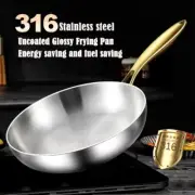 316 Stainless Steel Frying Pan Wok Pan Nonstick Cooking FriedSteak Gas Stove Pot