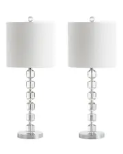 JONATHAN Y Designs Set of 2 Cary 27.5in Modern Stacked LED Table Lamps