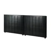 Oikiture Bed Frame Headboard Double Queen King Size Head Bedhead Black Leather