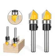 6MM 6.35mm 1/4 Inch Shank 90 Degree V Shape Router Bit 1/2 Inch 12.7mm Cutting Diameters Carbide CNC Engraving V Router