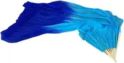 [CekoCk] Sequin Skirt，Belly Dancer Skirt, Dance Ribbons,Silk Fans,Women Belly Dance Silk Long Fan Veils One Pair 100% Silk Veil Light Weight Flowy Bellydance Props 180Cm (Color : As Picture14)