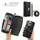 Leather Crossbody Wallet Removable Magnetic Case Cover For iPhone 12 13 14 15 16