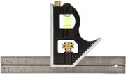 Crescent Lufkin Combination Square Ruler, 150mm/6-inch Size, Black/Silver
