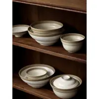 在飛比找ETMall東森購物網優惠-東榮日式陶瓷面碗家用個性創意粗陶碗碟小套裝單個米飯碗大號湯碗