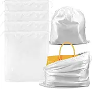[LUCKQUE] 6Pack Dust Bags for Handbags 19.68x17.71in Travel Storage Pouch Portable Dustproof Drawstring Bag Multipurpose Travel Storage Pouch Reusable Soft Cloth Bag for Handbags Purse Shoes Boots(6Pcs)