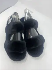 UGG Oh Yeah Slide Sheepskin Black Color Platform SLIPPER Size 7 #1107953 (gr260)