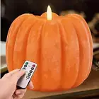 Fall Decorations for Home - Flickering Flameless Wax Pumpkin LED Candle with Tim