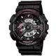 CASIO 卡西歐 G-SHOCK 經典紅黑重機雙顯手錶-55mm GA-110-1A