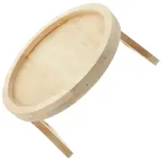 Small Wooden Table Round Side Plateau Foldable Snacks Tray Sturdy