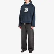 about:blank Monogram Cut Off Hoodie