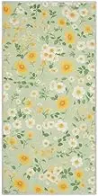 Yellow Flowers Green Background Microfiber Towels Big Quick Dry Towel Set washcloths for Body and face Towels for Gym Sport Towel Cotton 30"x15"