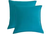 Twin Pack Vintage Washed Microfibre European Pillowcase | Teal | Square