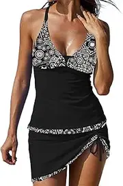 [Generic] Two Piece Sunflower Outfit Women Bathing Suits Piece Sexy Swimsuits Color Swimwears Tankinis Set Board Shorts Women Plus